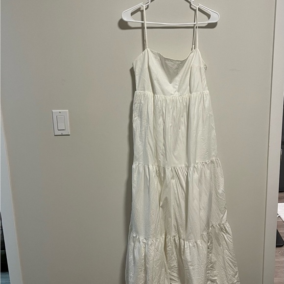 Reformation East Square Neck Maxi Dress Tiered Open Back Cotton - Picture 2 of 3